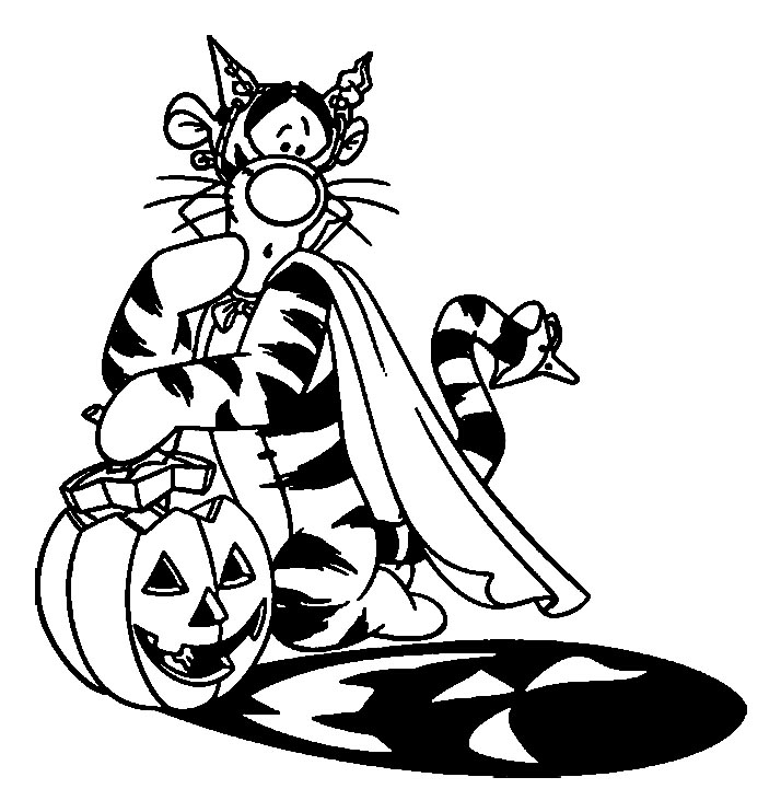 Розмальовка Хелловін. Тигр