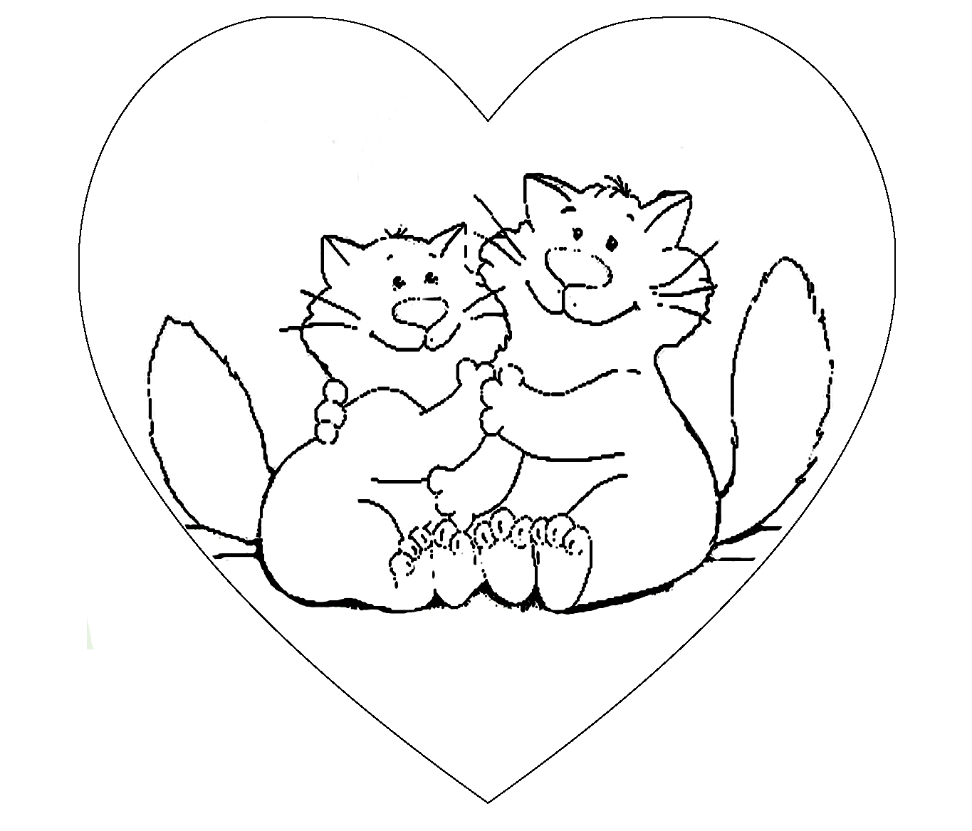 Закохані котики. розмальовка до Дня Валентина