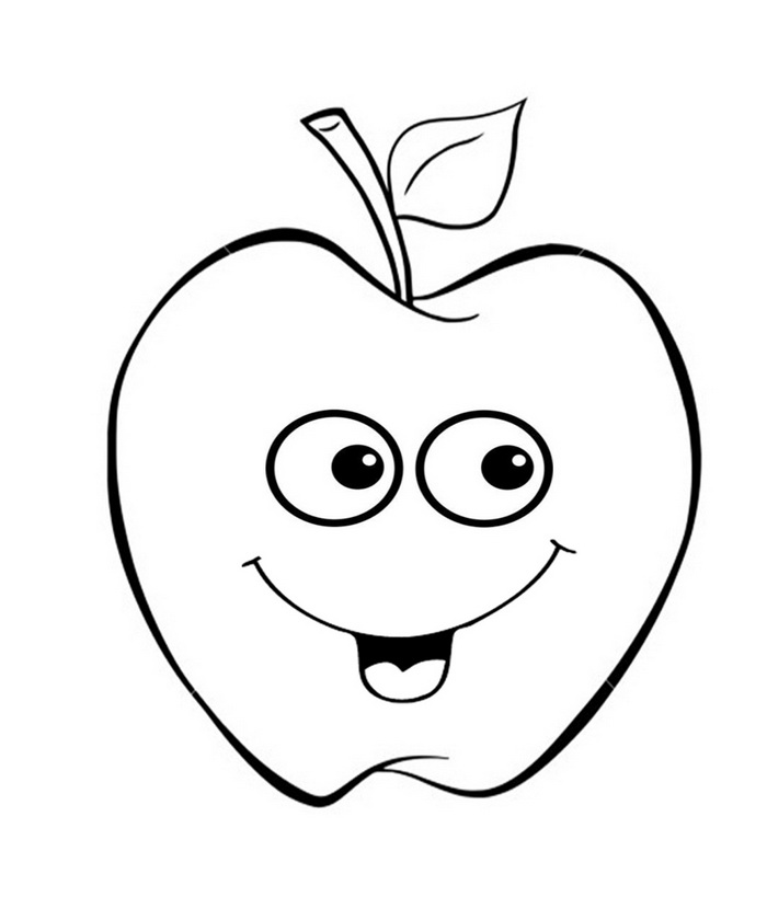Усміхнене яблуко. Розмальовка