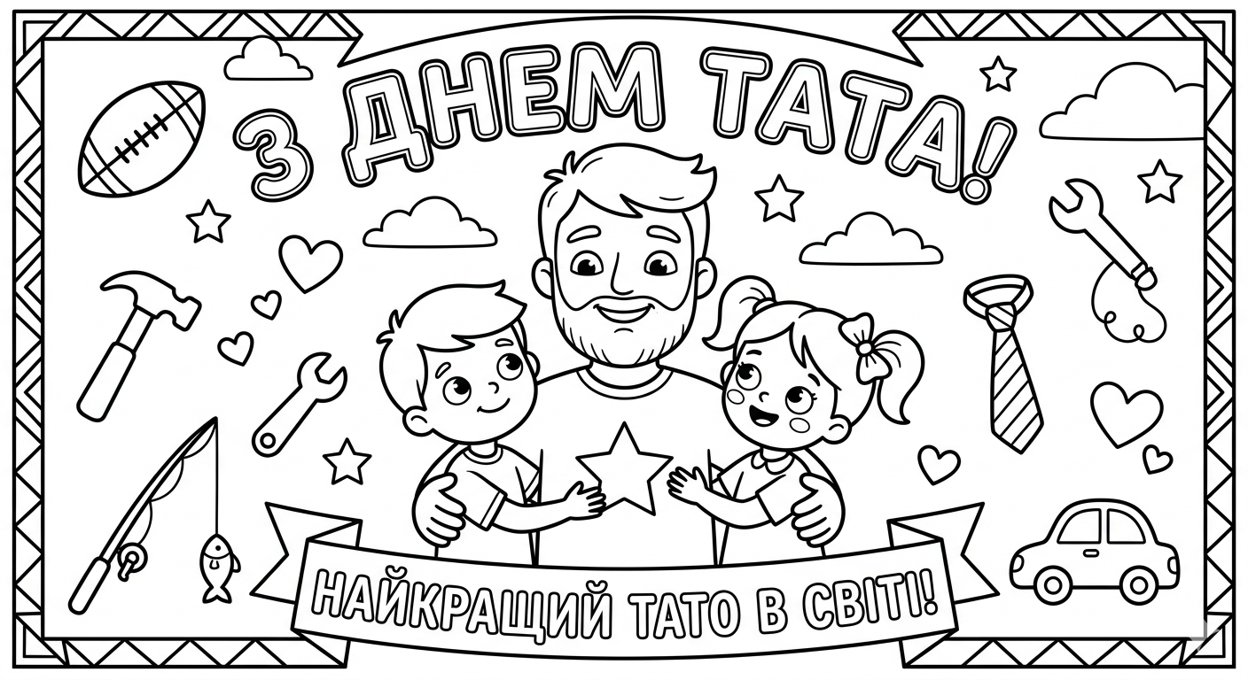 День батька: історія свята, розмальовки для друку та вітання den tata 2