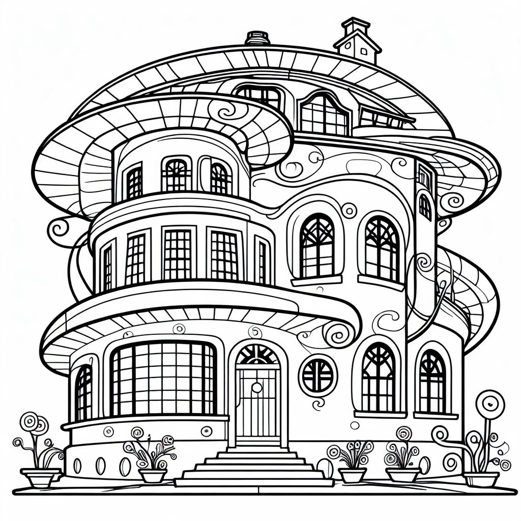 Детальніше про статтю Розмальовки з чудернацькою архітектурою. Архітектура майбутнього