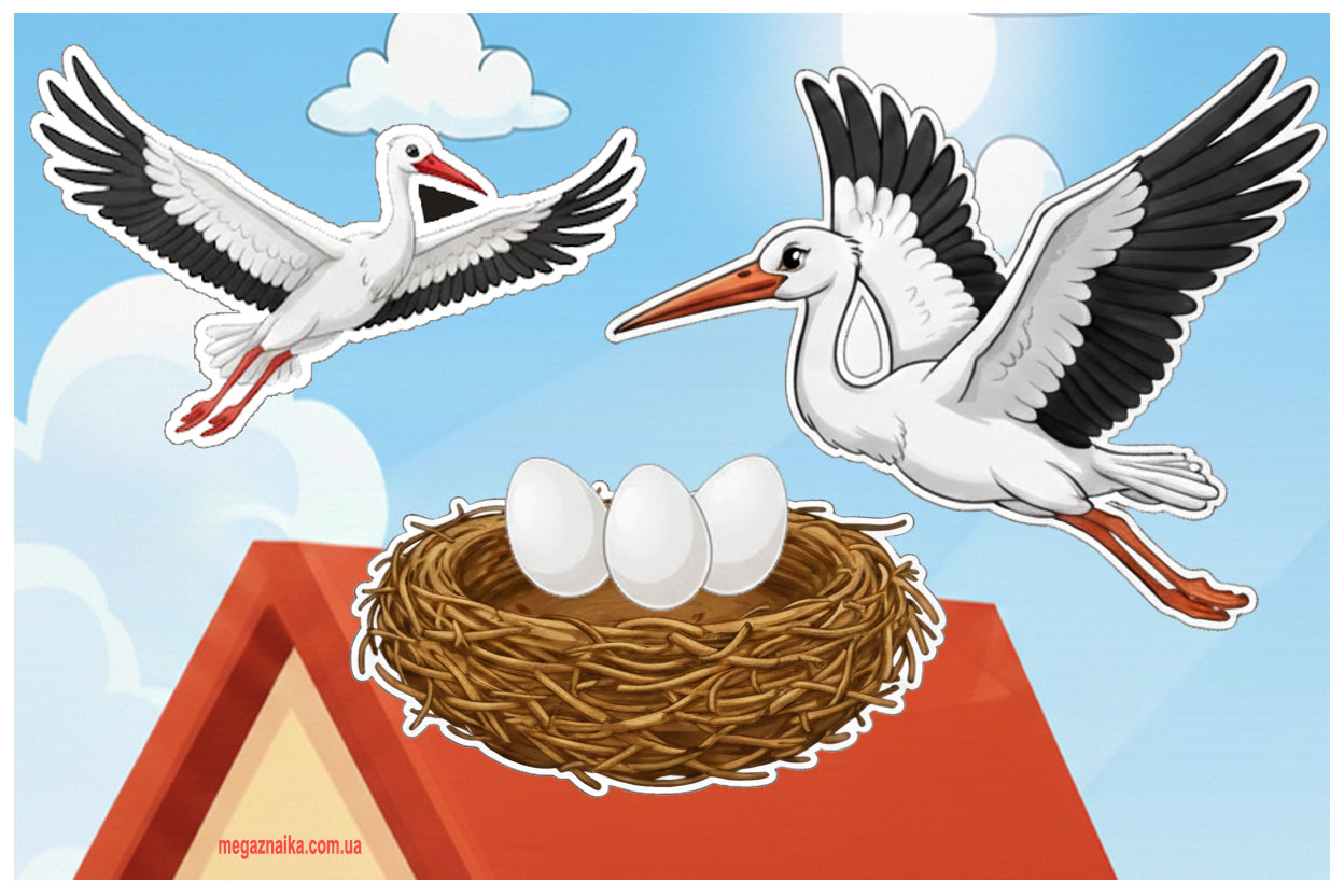 Детальніше про статтю Турботи лелечої сім’ї: розмальовка, аплікація і цікава інформація