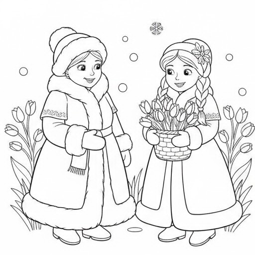 Детальніше про статтю Нова коленція дитячих розмальовок до свята Стрітення (зустріч зими і весни)