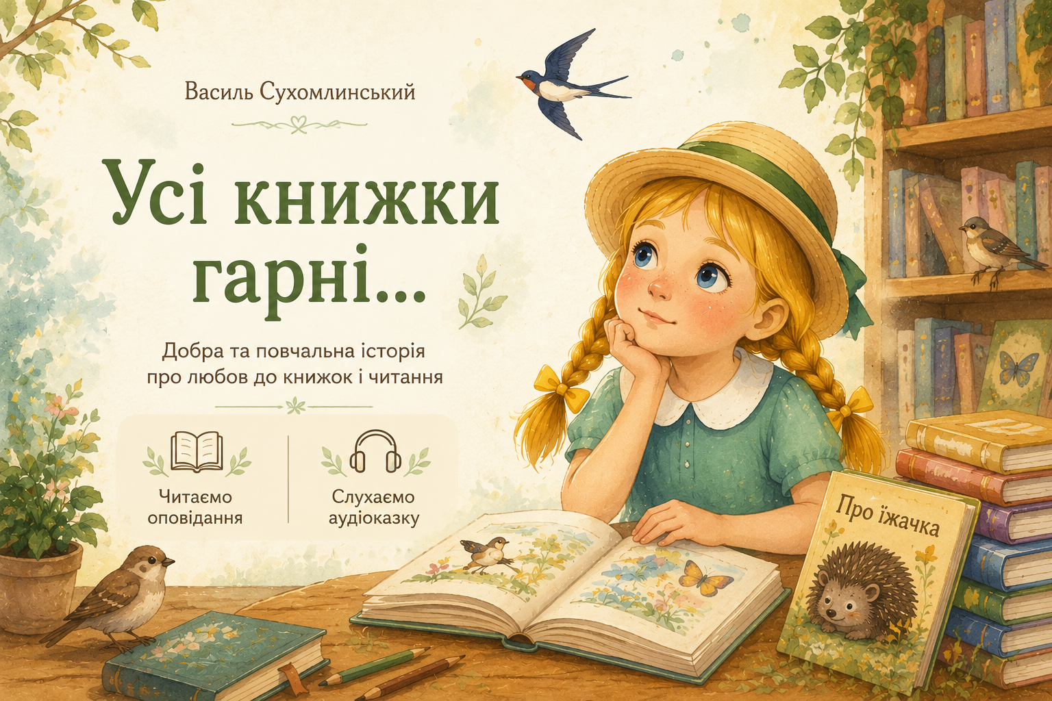 Усі книжки гарні. В.Сухомлинський (читання, аудіокнига, тест)