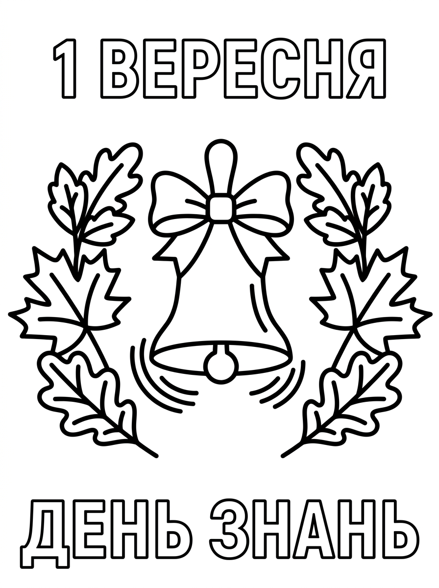 розмальовка - 1 вересня, день знань