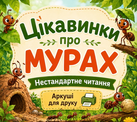 Нестандартне читання: дивовижні факти про мурах (картки для друку)